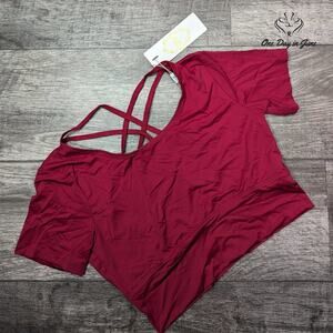 Zexxy Short Sleeve Criss Cross Back Yoga Top Size M